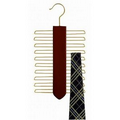 Wooden Vertical Tie Hanger - Walnut & Brass